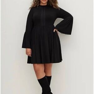 Mini Jersey Mock Neck Skater Dress